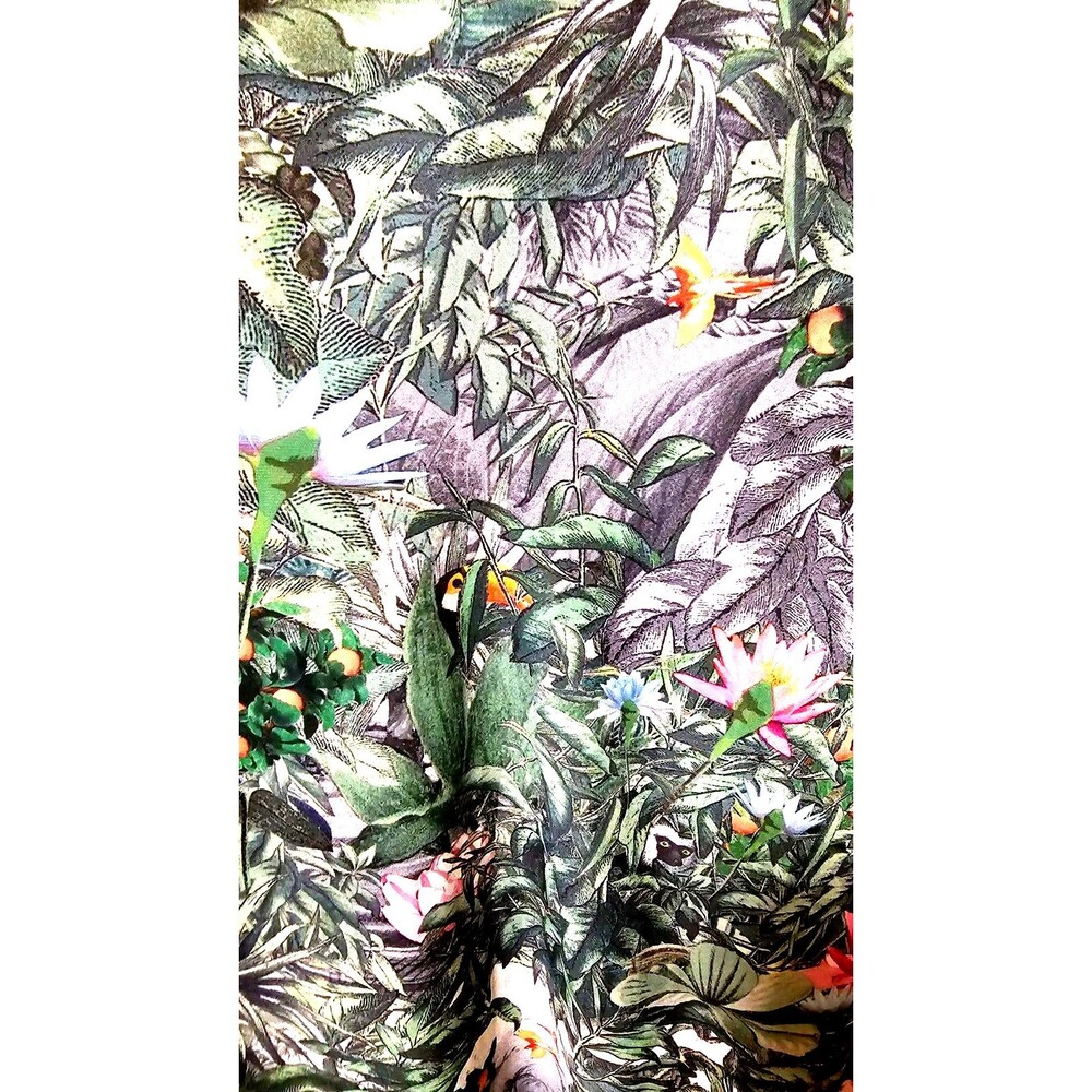 Garden Party Maxi Dress H&M Tropical Floral Birds Flowy Spring 6 - Picture 5 of 5